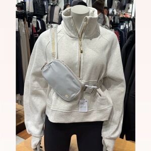 ❤️ Lululemon Scuba Oversized Funnel Neck in Heathered Light Ivory Gold NWT